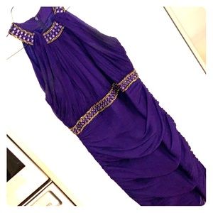 Carmen Marc Valvo purple silk party dress. Size 14